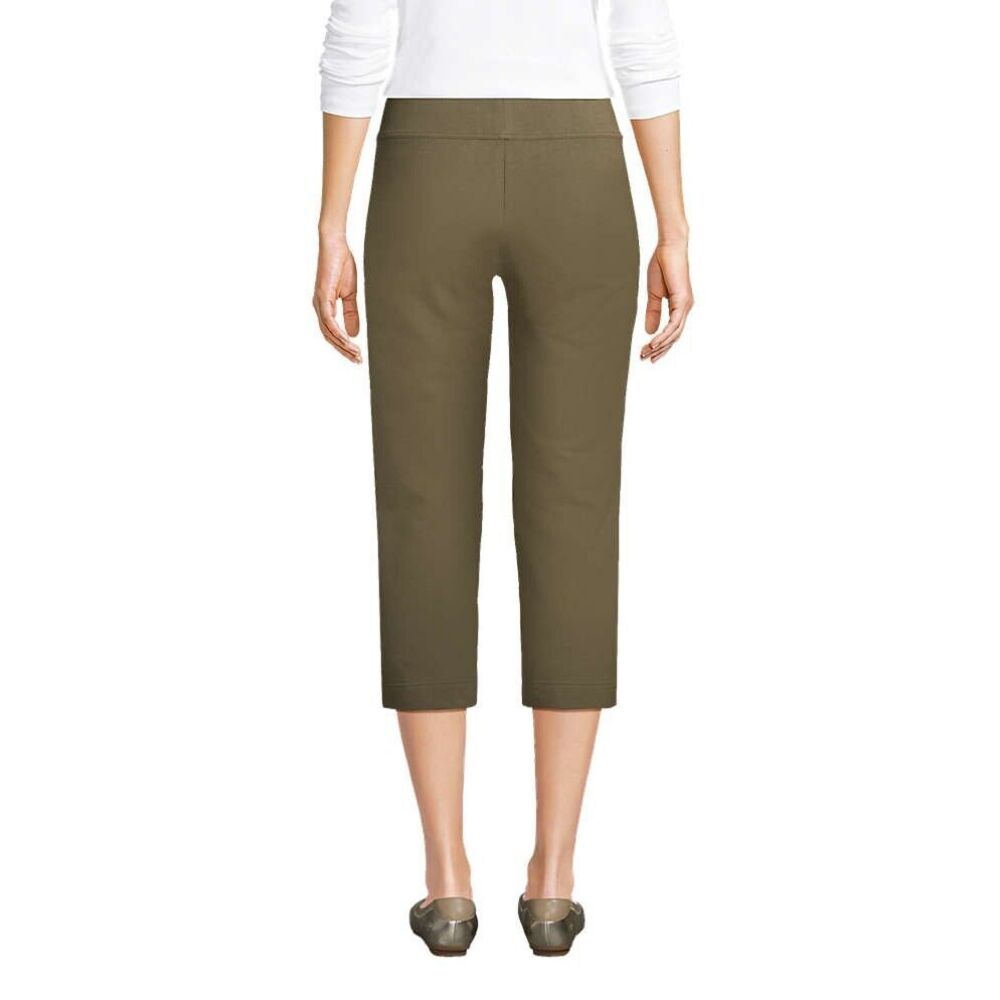Lands End Womens Shore Stretch Knit Cotton Blend Capri Pants Green 23" Inseam, S - Picture 4 of 4